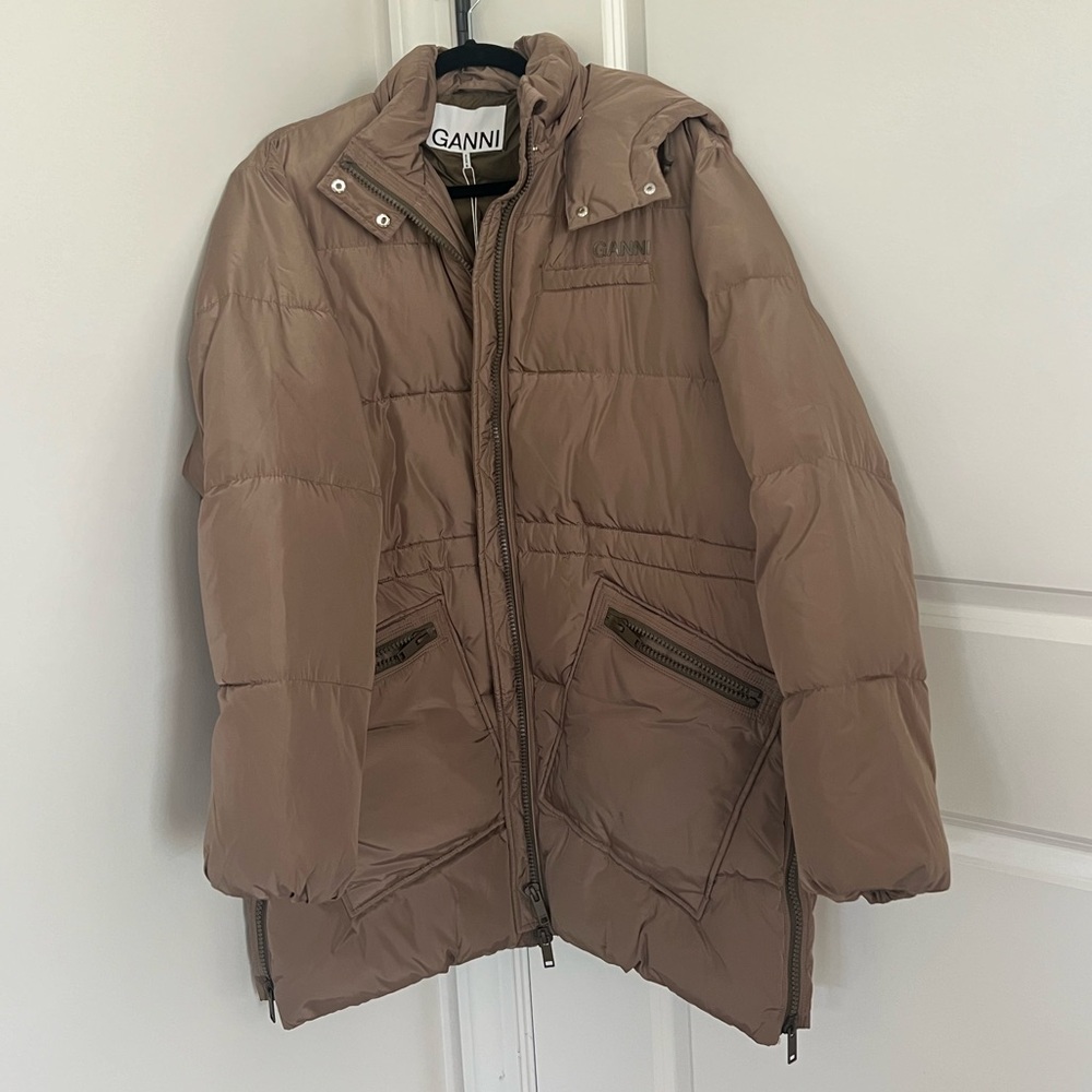 Ganni Brown Puffer Jacket